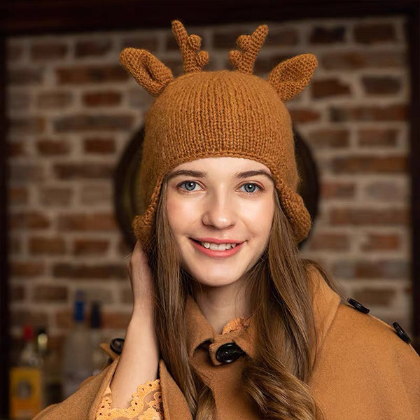 Reindeer cheap knit hat