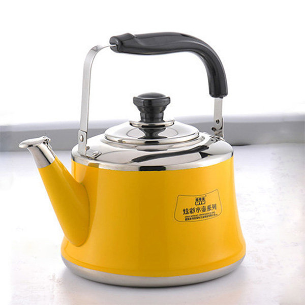 Pinky Up Presley White 70 Oz Tea Kettle, Stovetop Induction Stainless Steel  Whistling Kettle