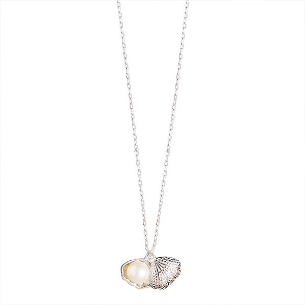 Sterling Silver Shell Pearl Necklace - ApolloBox