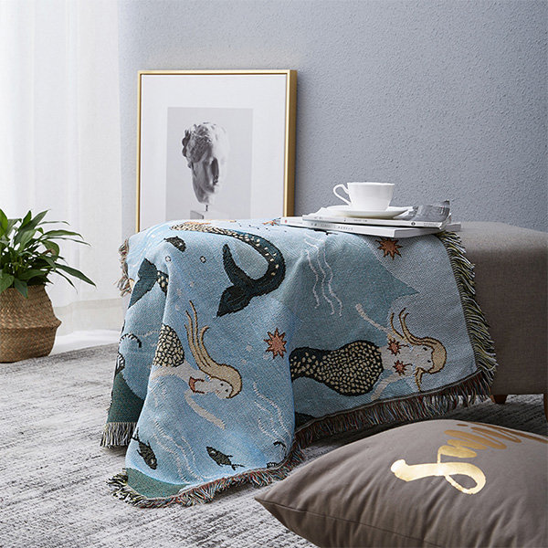 Mermaid/Ginkgo Leaf Sofa Throw - ApolloBox