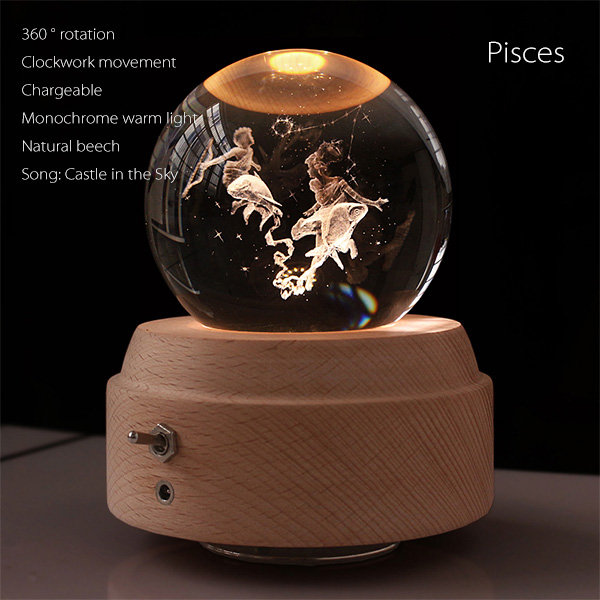 Twelve Constellations Crystal Music Box - Zodiac Sign - Castle in the ...