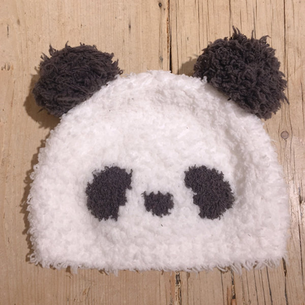 Cute Panda Baby Hat - Soft Plush - Black And White - For Babies
