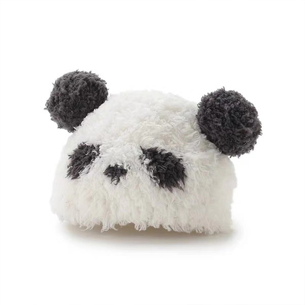 Cute Panda Baby Hat - Soft Plush - Black And White - For Babies