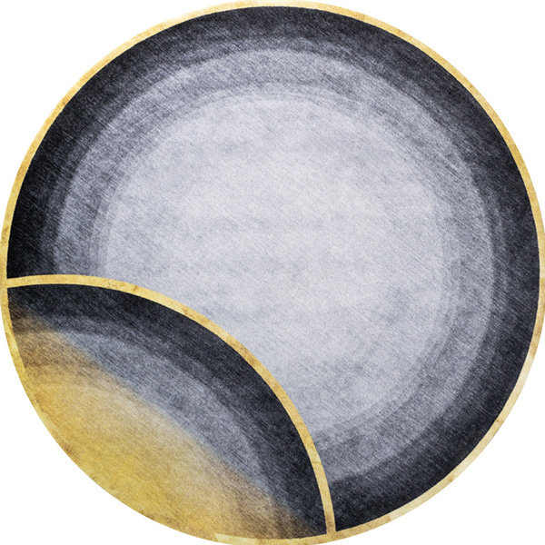 Modern Style Round Decorative Rugs │ Neutral Tone Large Flannel Carpet │  Minimal Simple Lounge Floor Mat