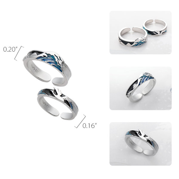 Amazon.com: Meissa Couple Rings Wedding Band for Men and Women 925 Sterling  Silver Simple Stain Finish Bands Matching Promise Rings Size Adjustable  (Set of Two) : Handmade Products