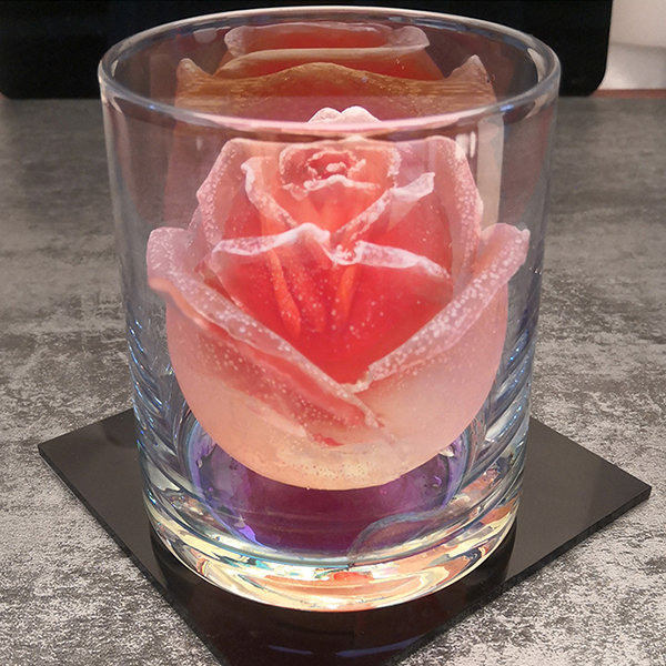 3D Silicone Rose Shape Ice Cubes Mold Mould for Cocktails Drink Iced Tea Kitchen 