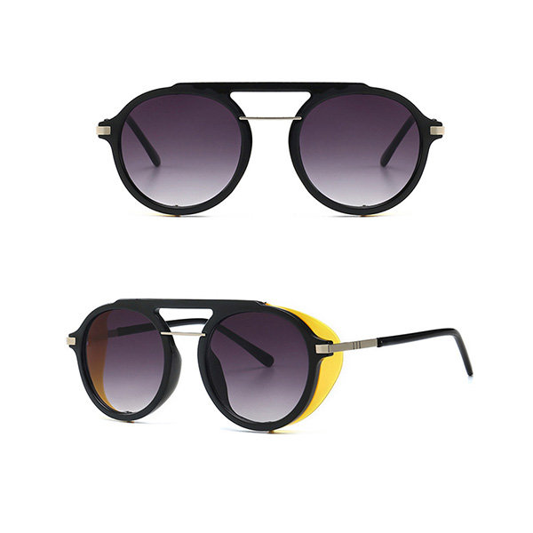 Round Sunglasses With Side Shields