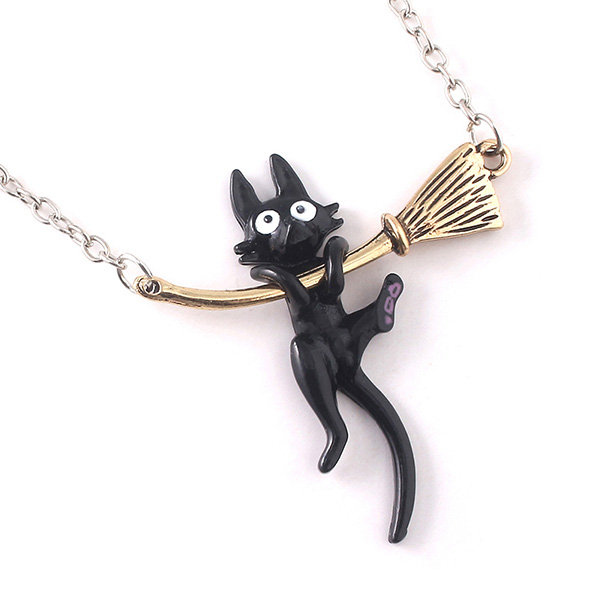 Black Cat Sith Pendant Necklace by Alchemy Gothic