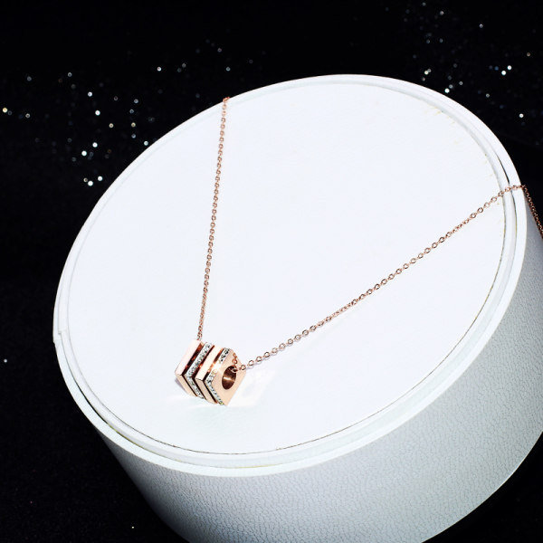 rose gold cube necklace