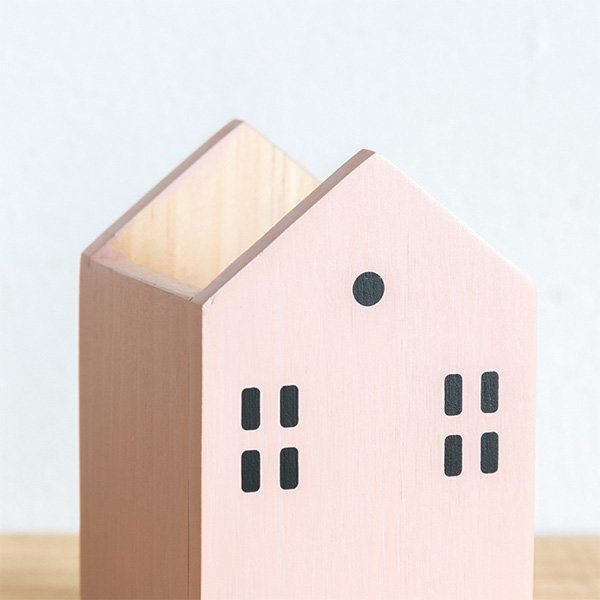 Cute House Pencil Holder - Wood - 5 Patterns from Apollo Box