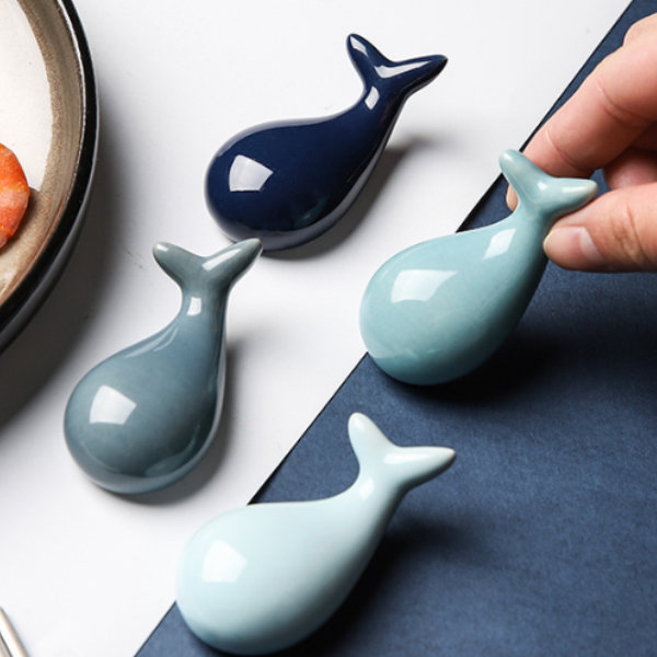 Ceramic Spoon Holder - Red - Blue from Apollo Box