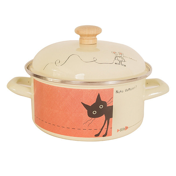 Cats and Mouse Enamel Pot - ApolloBox