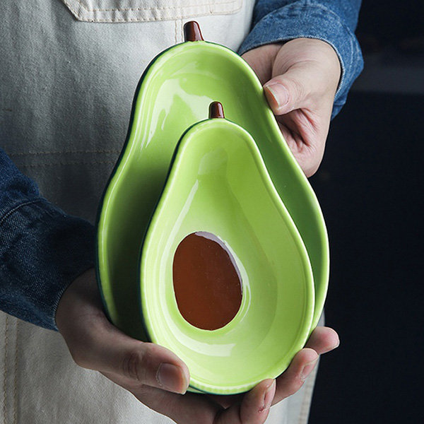 Avocado Set of 2 Spoon Rests, Handmade Ceramic Kitchen Accessories