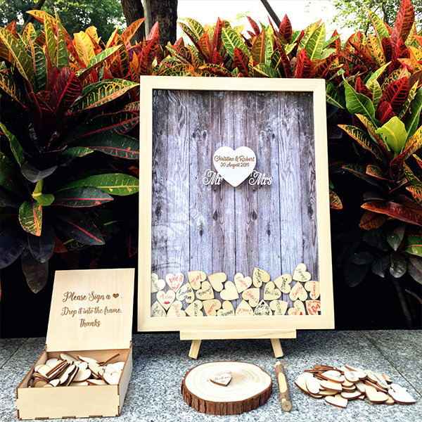 Personalized Heart Drop Guest Book - ApolloBox