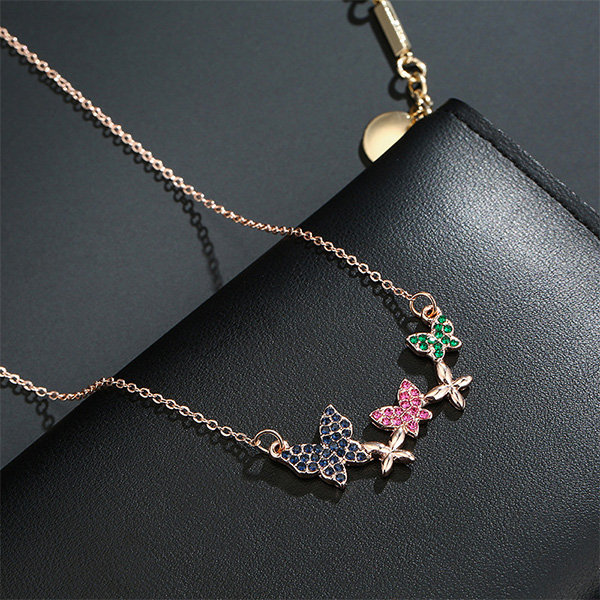 Crystal Butterfly Necklace - ApolloBox