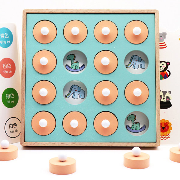 2 Pcs Wooden Memory Game, Matching Memory Game for Kids