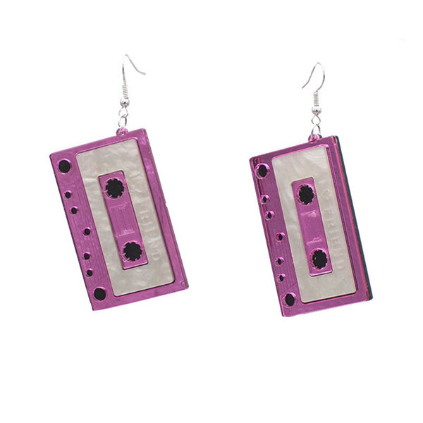 Purple Mini Tape Dispenser Earrings