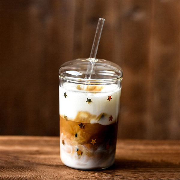 coffee glass cup with straw｜TikTok Search