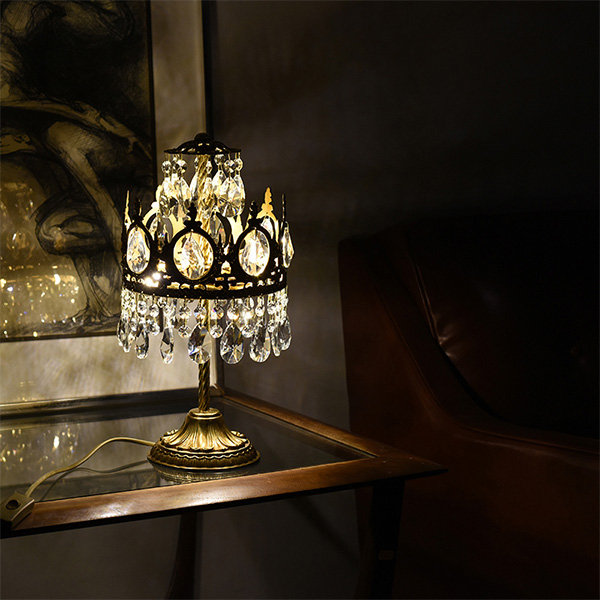 Retro Brass Crown Lamp from Apollo Box