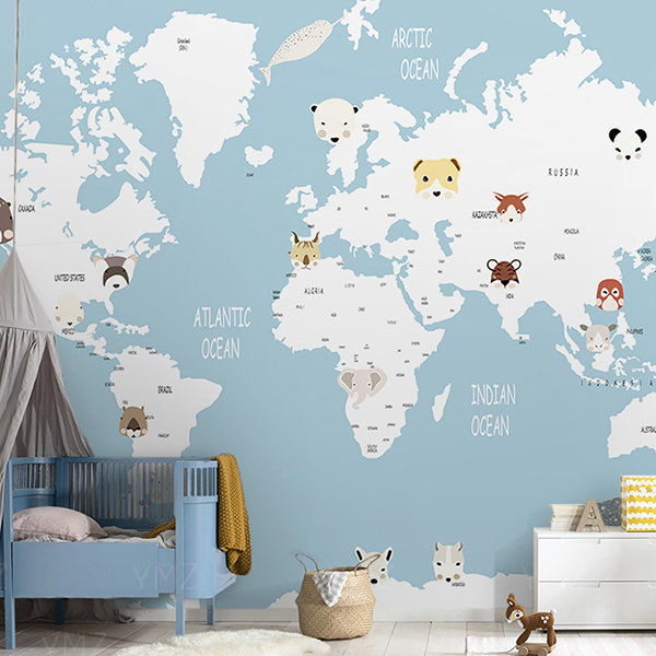 World Animal Map Wallpaper - ApolloBox