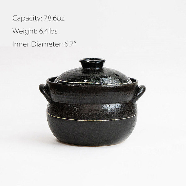 Household Soup Pot - Ceramic - Cherry - Blue Stripe - ApolloBox