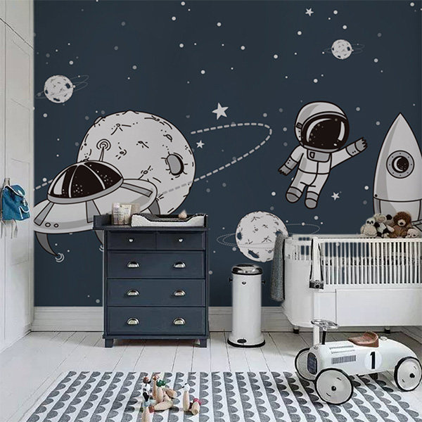 Cartoon Astronaut Wallpaper - Thick - Durable - ApolloBox