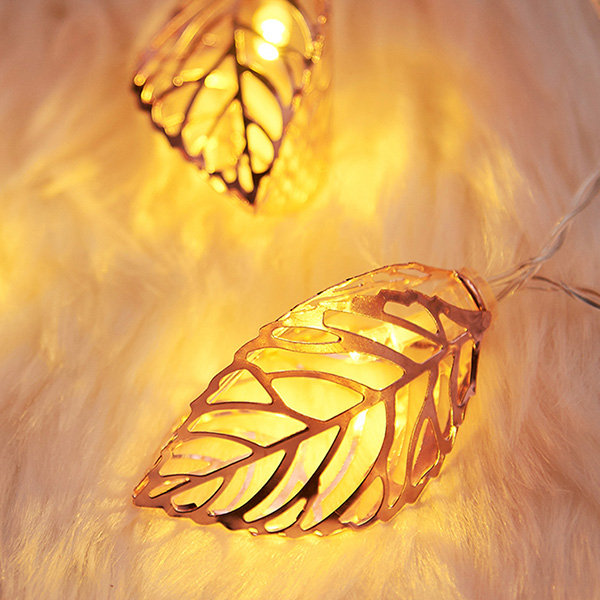 Red Coloured Natural Real Leaf Fairy Lights 