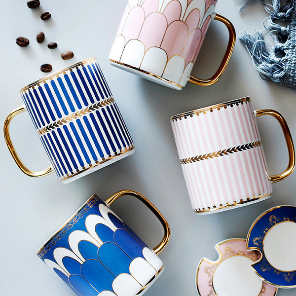 FAVO Two-Tone Porcelain Coffee Mugs Set of 2 - Navy Blu – Zen Table Japan