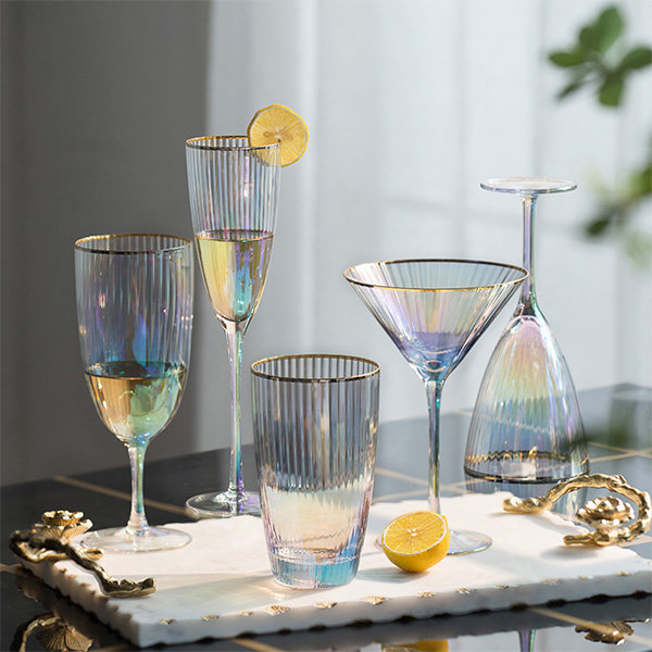 Twine Rose White Wine Glasses, Gold Rimmed Pink Tinted Crystal Wine Glass  Set, Stemmed Wine Glasses, Set Of 2, 14 Ounces : Target