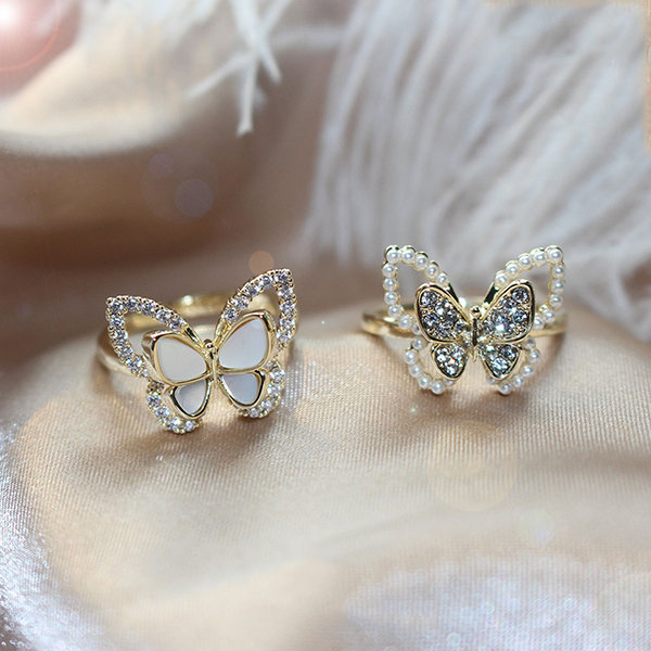 Pearl Shell Butterfly Ring