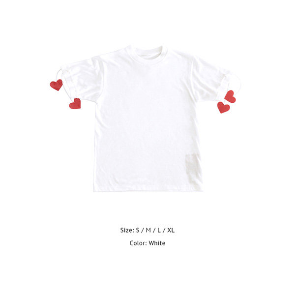 Dangling Heart Sleeves Tee