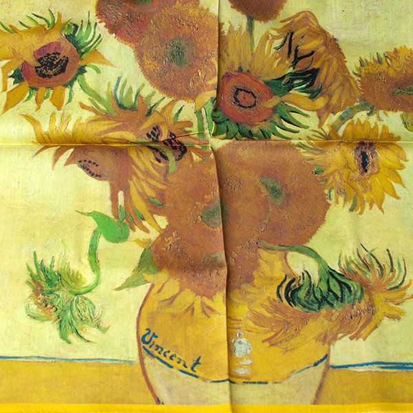 Van Gogh Turnesol /Sunflowers Tea Towel Made in France 