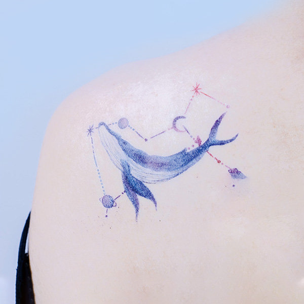 Temporary Whale Tattoo