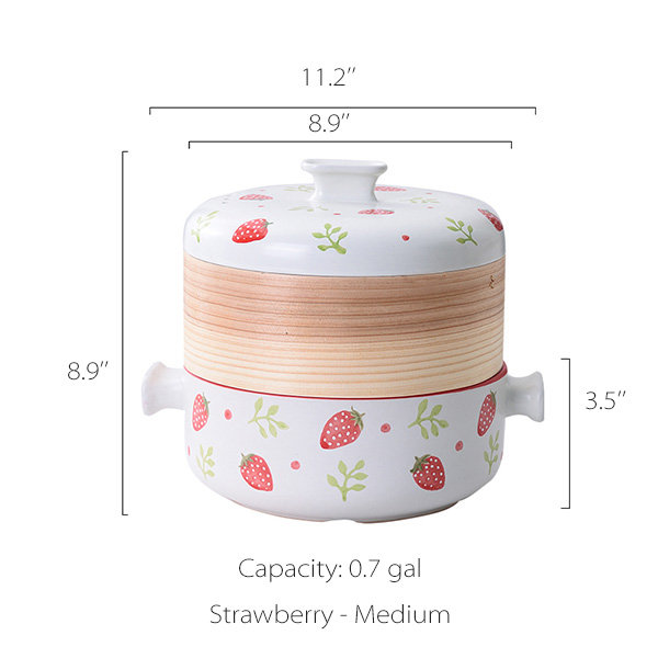 Ceramic Cherry or Strawberry-Covered Casserole Cookware - ApolloBox