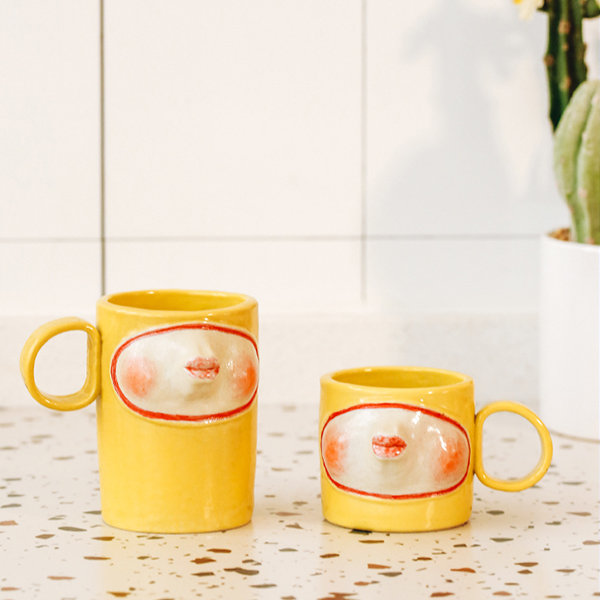 Cute Ceramic Kissing Mugs Set Unique Porcelain Couple Tea Coffee