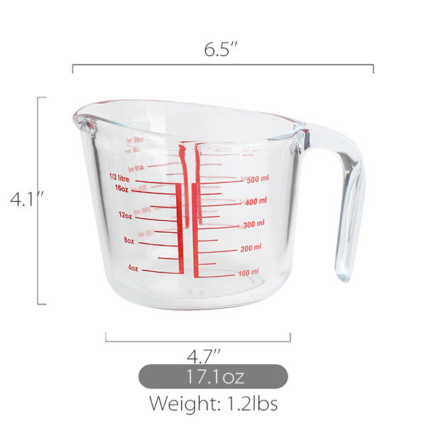 Wholesale 500/1000ML High Borosilicate Heat Resistant Glass Measuring Cup,  Kitchen Measuring Cups with lid From m.