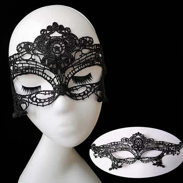 Lost In Lace Alluring Black Lace Mask 
