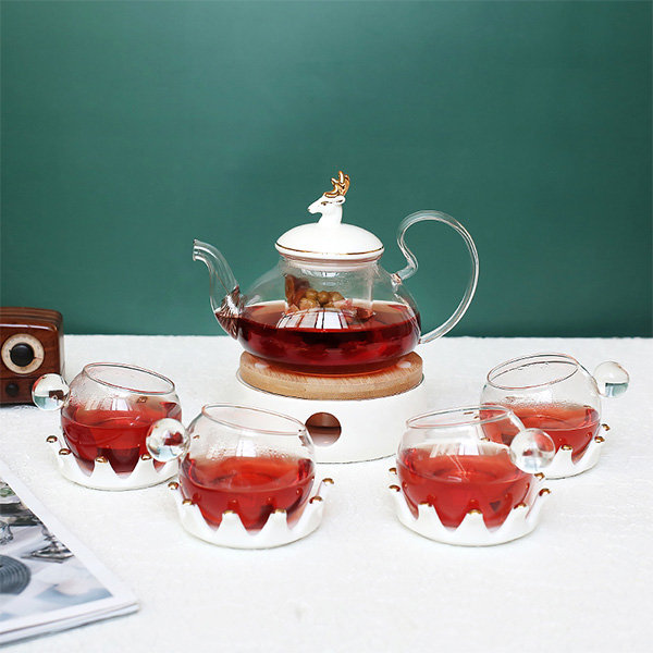 Heat-Resistant Glass Tea Set, Tea Set Gift With Tray