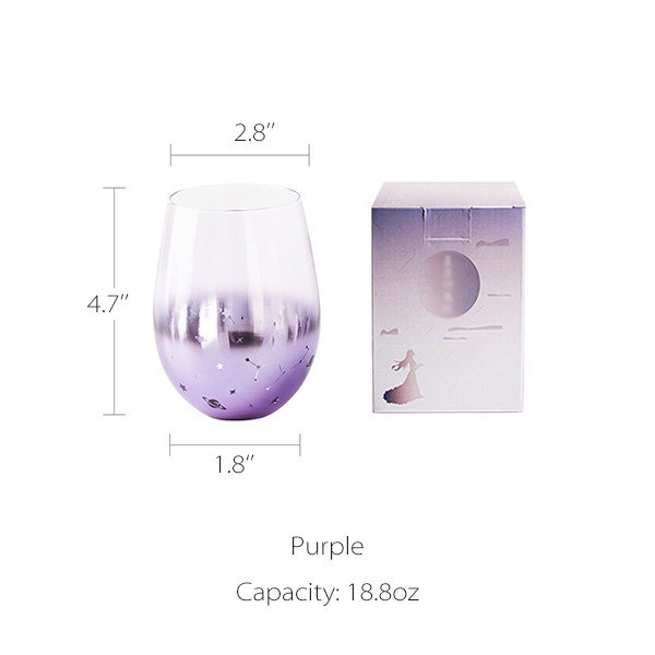 Starry Sky Wine Glass - Blue - Pink - 3 Colors - 3 Sizes from Apollo Box