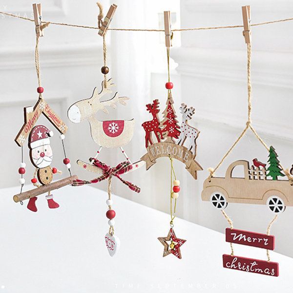Nordic Art Home Decor Wooden Cute Swing Monkey Toys Ornaments Kid Christmas Gift 