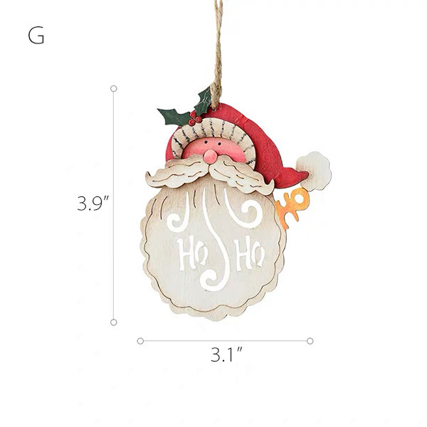 Hand Painted Wood Slice Christmas Ornaments Snowman Gnome