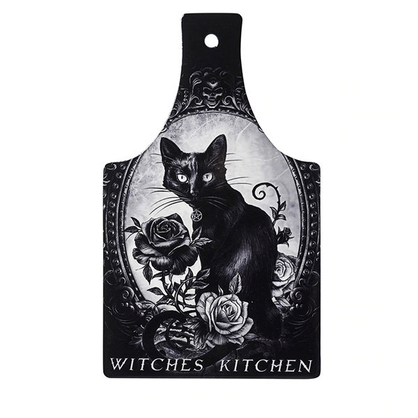 Alchemy Gothic CT4 Ceramic Cats Witches Kitchen Cutting Board