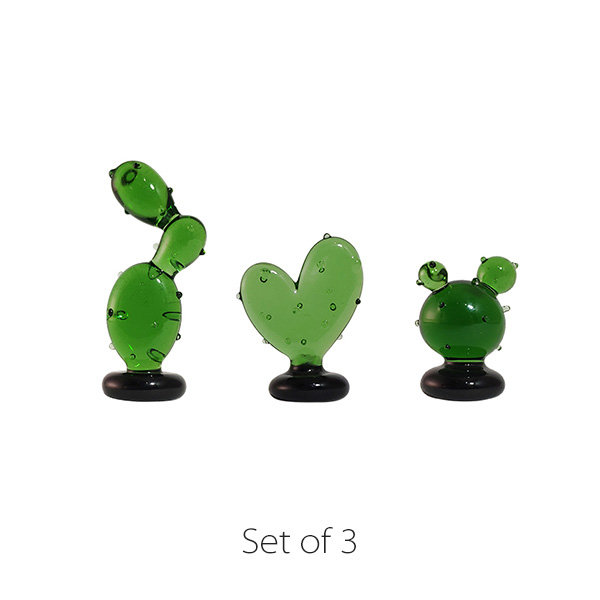 Cactus Glass Decorative Pieces - ApolloBox