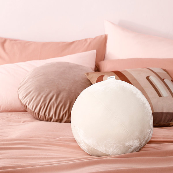 Ball Throw Pillow - Velvet - Gray - White - 6 Colors - ApolloBox