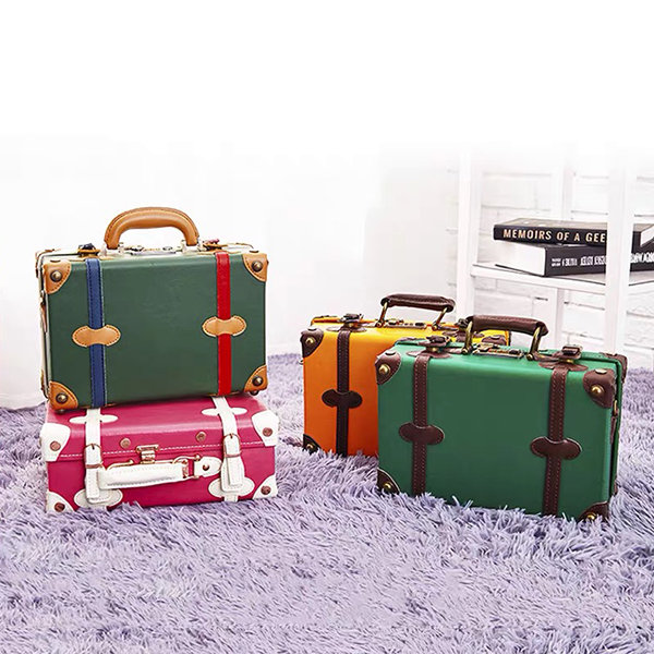 Vintage Suitcase - PU Leather - Metal - Beige - Brown - 7 Colors from  Apollo Box