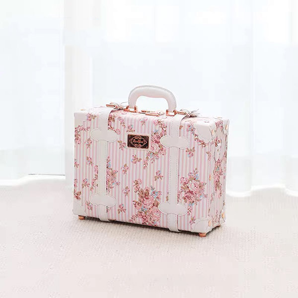 Retro-Inspired Floral Suitcase - 2 Sizes - 3 Colors Available - ApolloBox