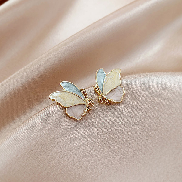 Tri-Color Butterfly Studs - Enamel - Butterfly - ApolloBox