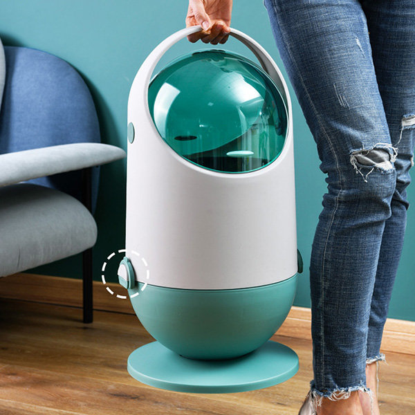 1pc Capsule Shaped Trash Can Made Of Pp Material With Random Color