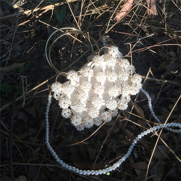 Hand Crafted Floral Pearl Bag