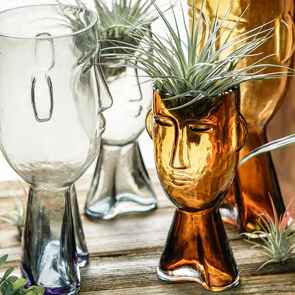 Miyanne Glass Vase - Smoke Grey - Large Glass Vase